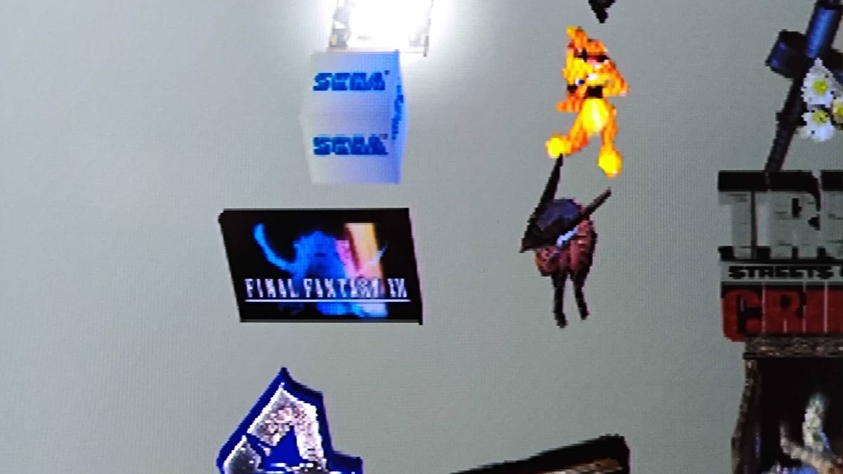 Close up photo of PS2 memory card grid with Final Fantasy XII thumbnail in view that looks like it says "Final Fantasy IX"