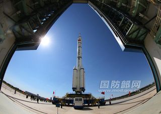 Shenzhou 9 Spaceship at the Jiuquan Satellite Launch Center