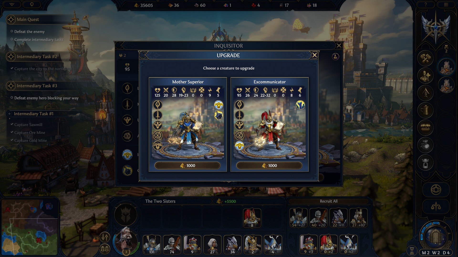 The upgrade screen for Temple in Heroes of Might and Magic: Olden Era