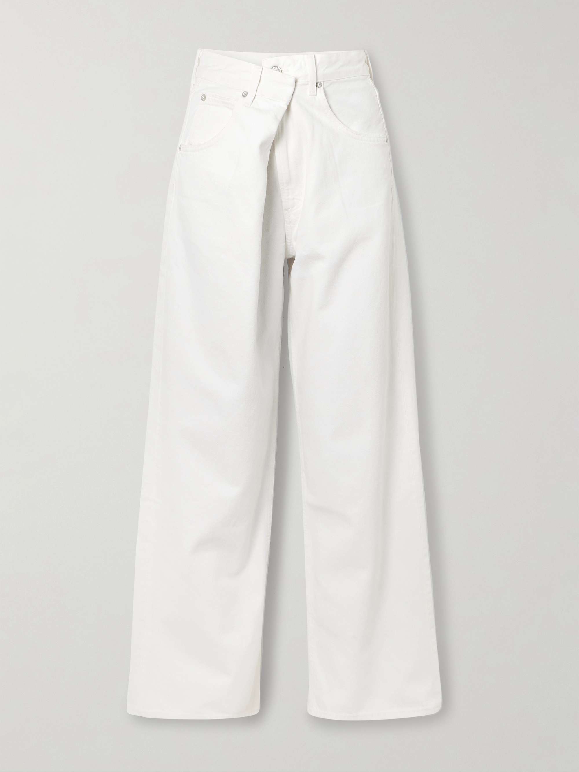 Vana Draped Low-Rise Wide Jeans