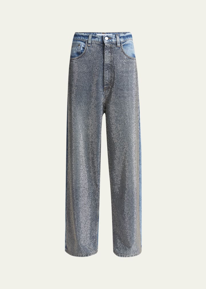 Crystal Hotfix Wide Leg Jeans