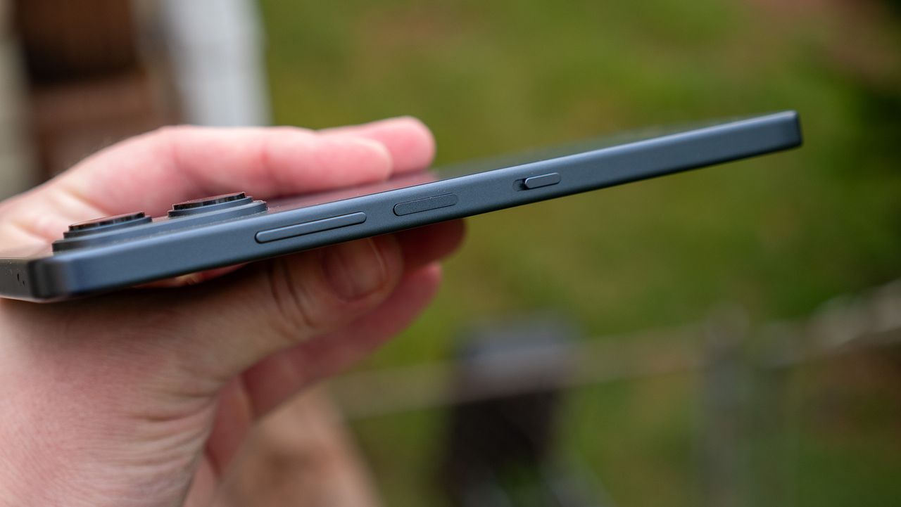 The buttons on the right side of the blue TCL NXTPAPER 70 Pro