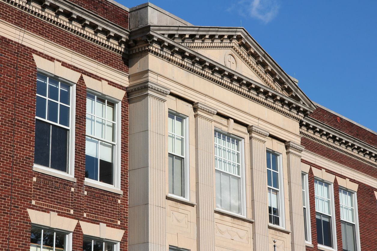 Catholic school building.