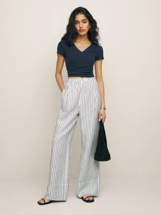 Reformation, Fernando Wide Leg Linen Pant