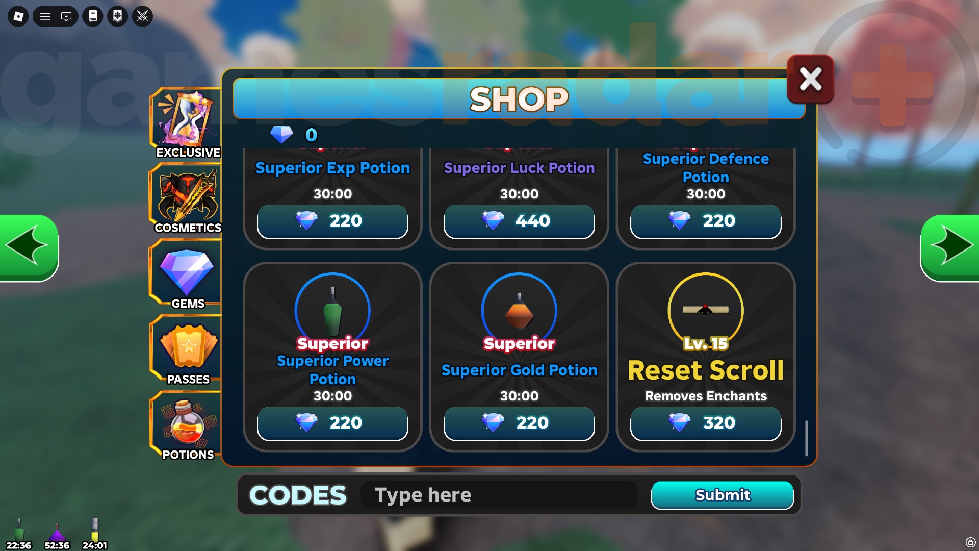 The Slime Seas codes redemption box