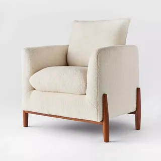 Elroy Accent Chair with Wooden Legs 