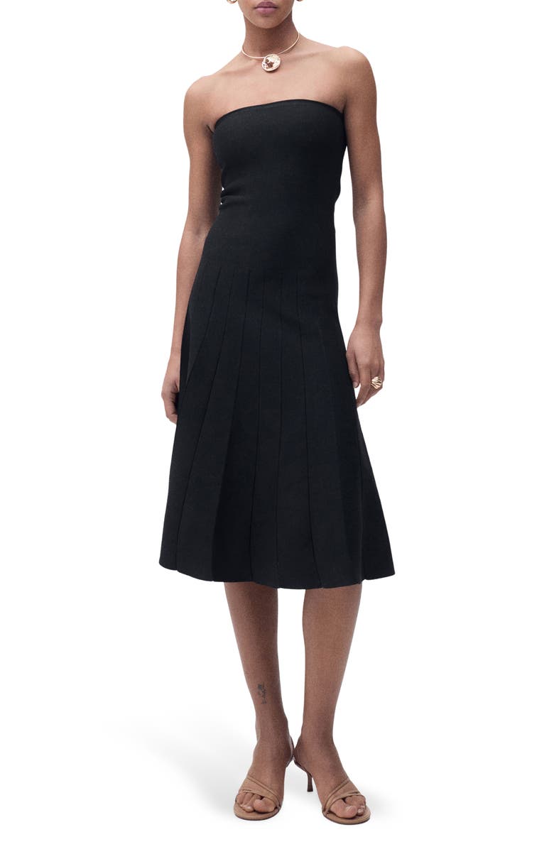 Pleated Strapless Dress