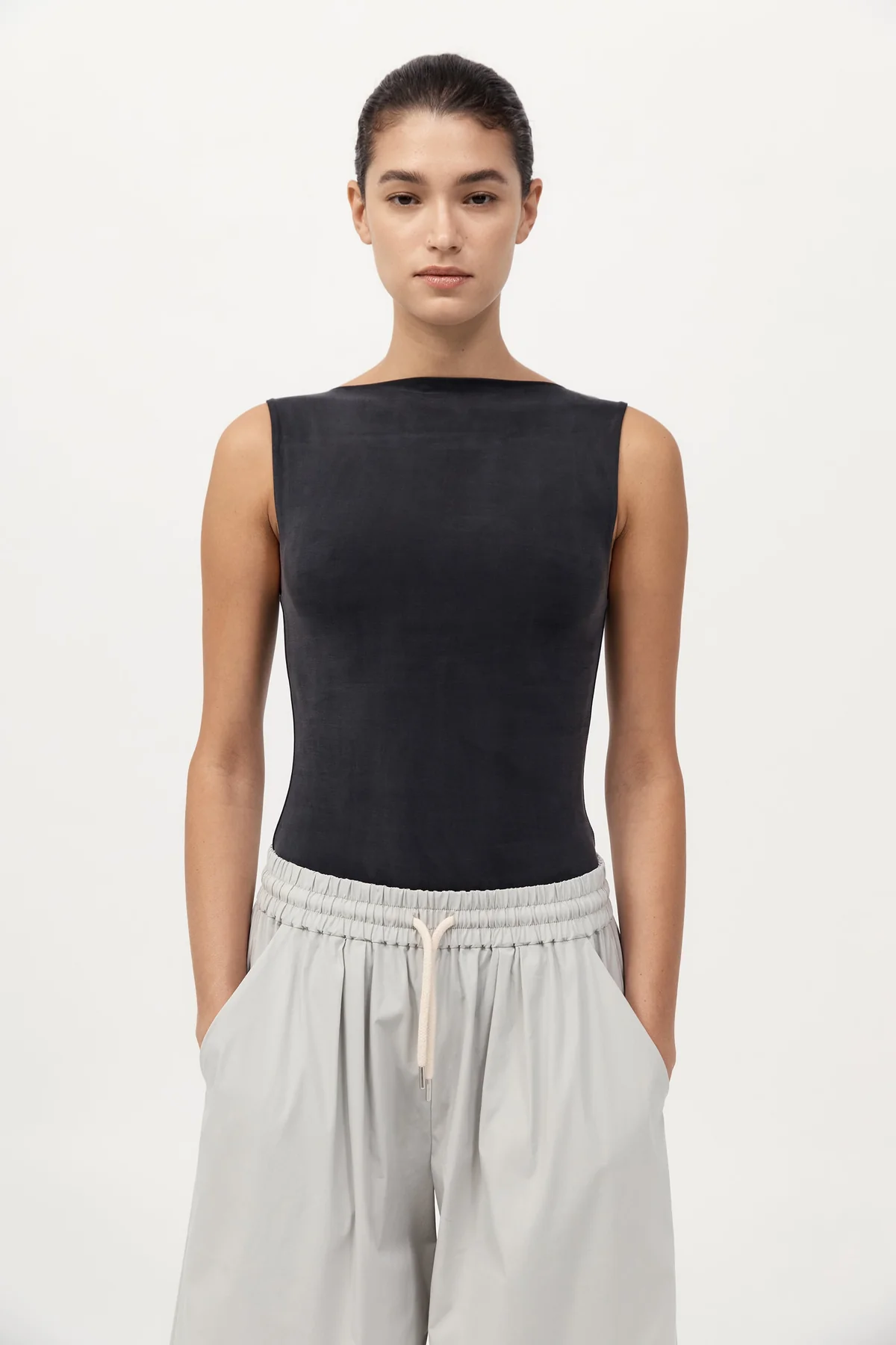 St. Agni, Cupro Jersey Top - Black (Was $290)