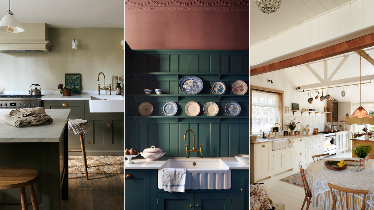 Three Shaker kitchens by deVOL, side by side.