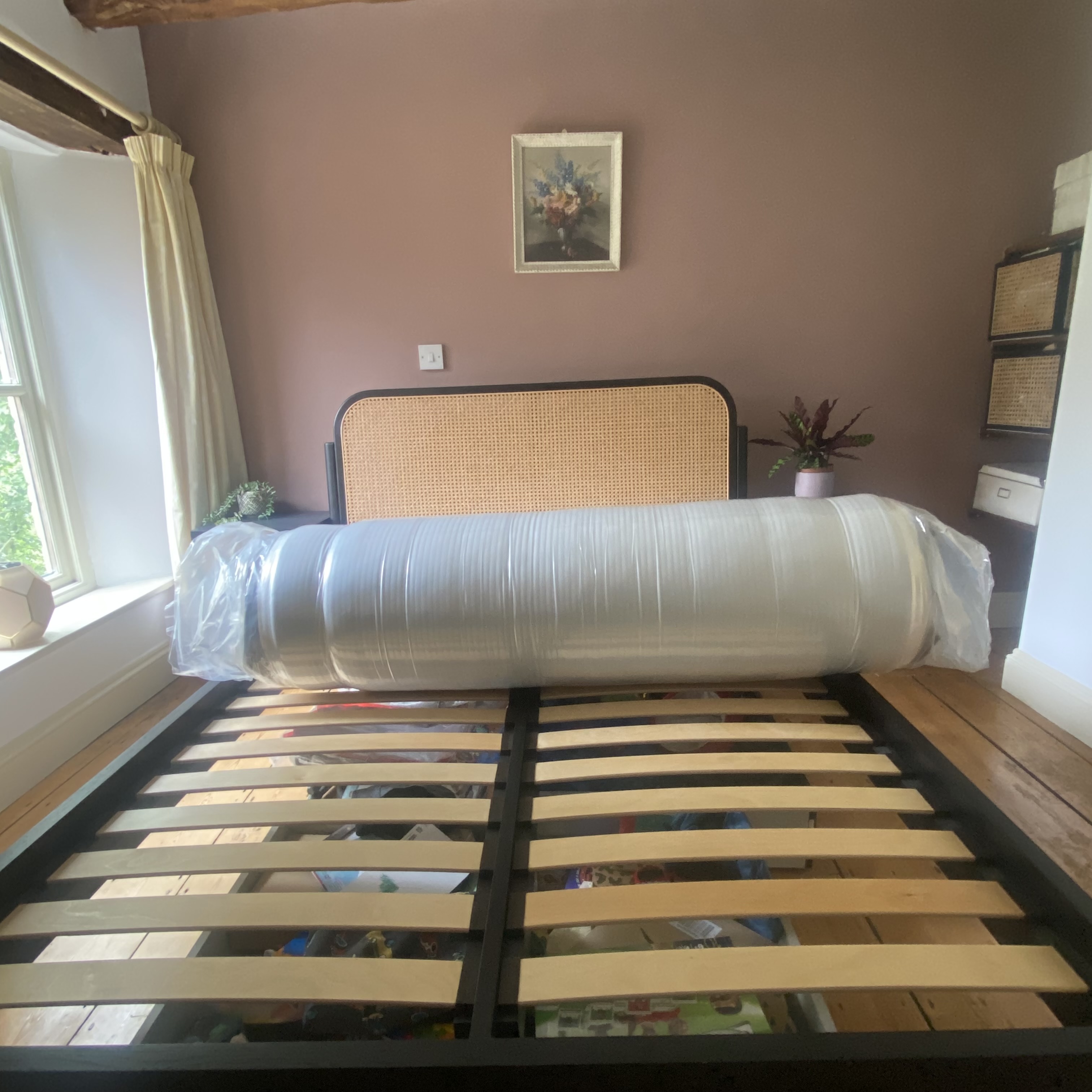 The OTTY Aura Hybrid mattress being tested at home