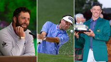 Jon Rahm speaks to media, Bubba Watson hits a bunker shot and Rory McIlroy holds The Masters trophy