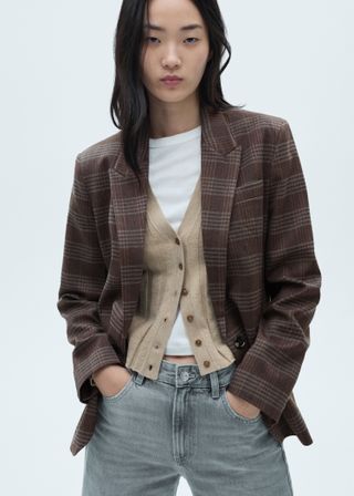 Straight Check Jacket - Women | Mango United Kingdom