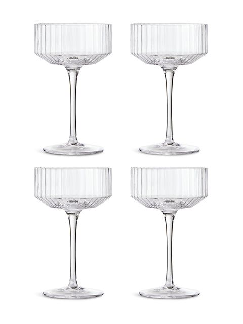 Habitat Wide Ribbed Set of 4 Champagne Coupe