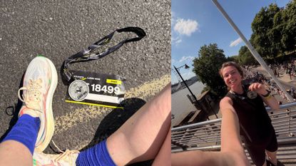 Grace Walsh wearing the Asics Superblast 3 trainers after finishing 10km race in London
