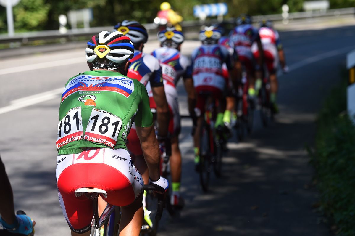 Joaquim Rodriguez (Katusha) in the green jersey
