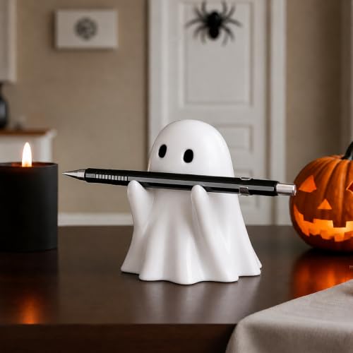 Ofdne Halloween Ghost Figurine - Spooky Resin Pen Holder
