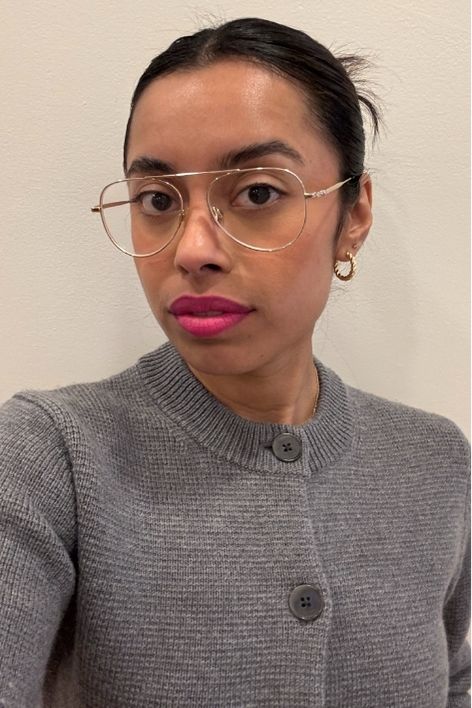 Valentino Spike Valentino Buttery Matte Lipstick before, during, and after application.