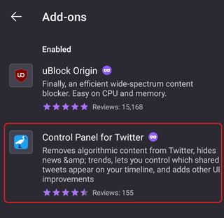 Control Panel for Twitter on Android
