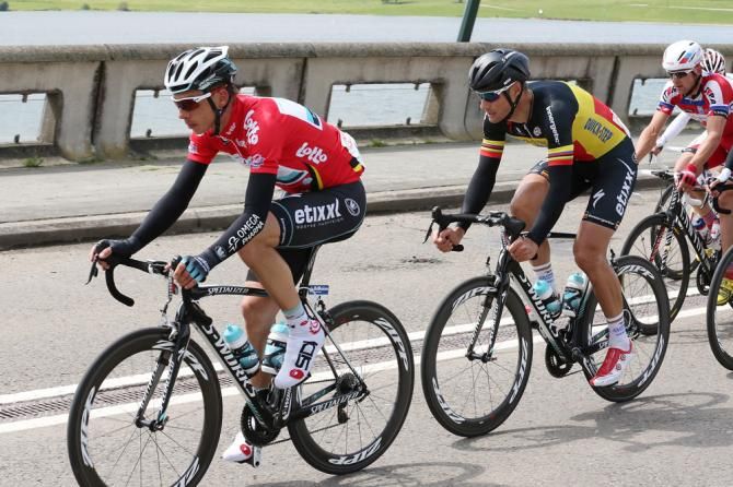 Omega Pharma-QuickStep teammates Tony Martin and Tom Boonen hold first and third on general classification at the Tour of Belgium