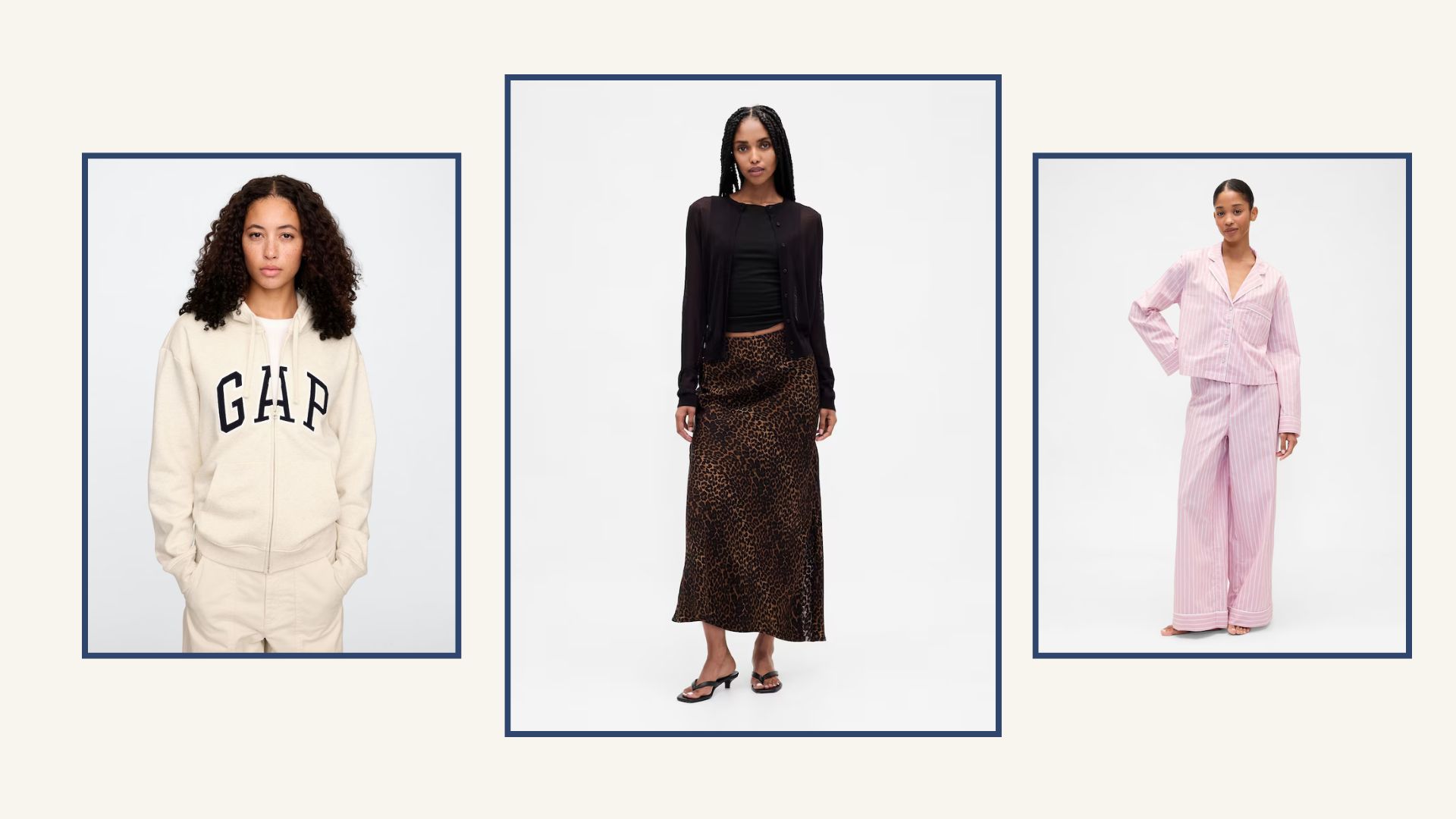 THREE MODELS WEARING GAP