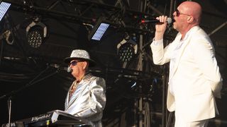 HENLEY-ON-THAMES, ENGLAND - AUGUST 17: Glen Gregory of Heaven 17 during Rewind South Festival 2025 on August 17, 2025 in Henley-on-Thames, England. (Photo by Mike Prior/Redferns)