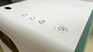 BenQ GS50 home cinema projector close up on top controls