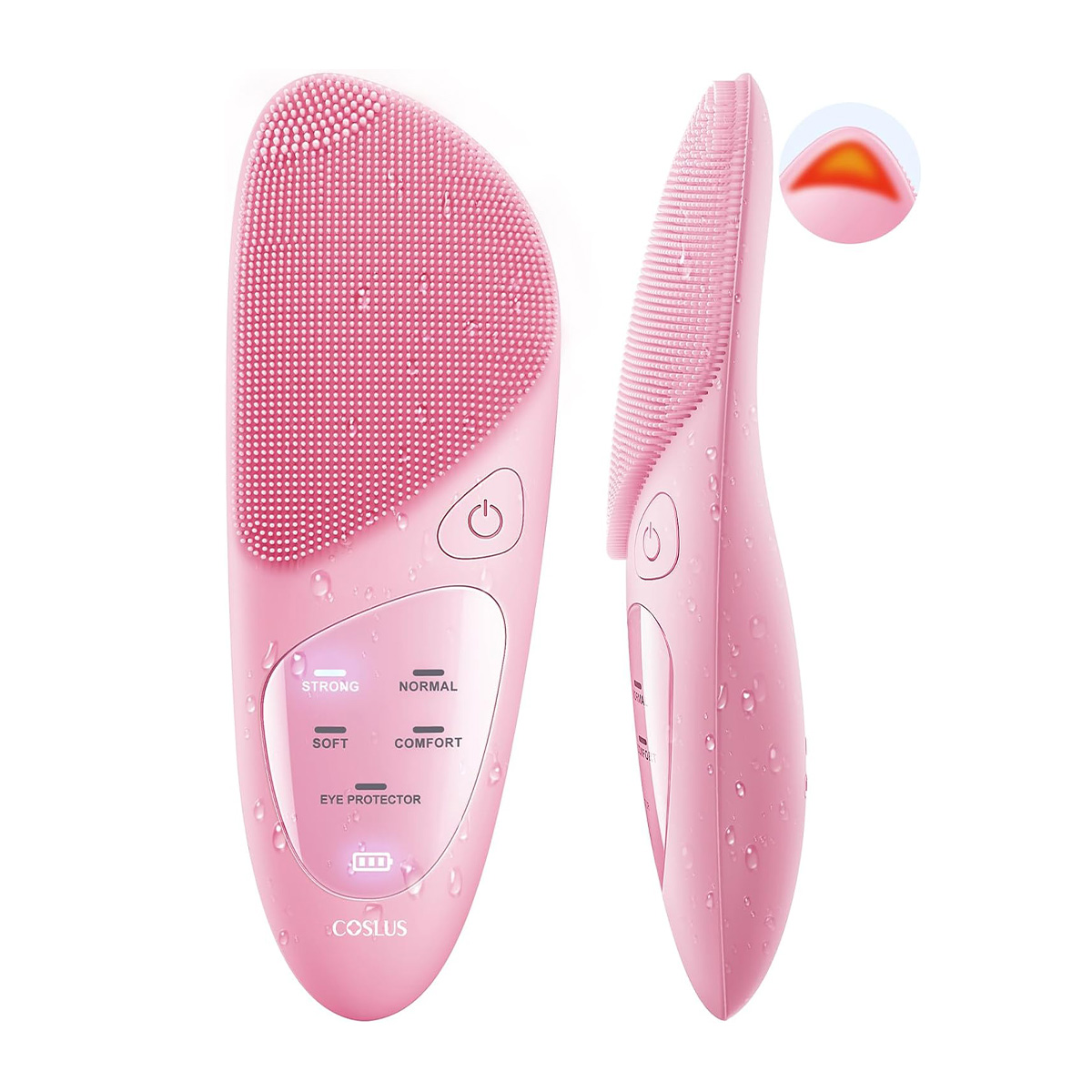 Coslus Facial Cleansing Brush Silicone Face Scrubber: Waterproof Rechargeable Face Wash Brush, 4 Cleansing Modes, Electric Face Exfoliator for Men Women Cleaning, Exfoliating, Massaging