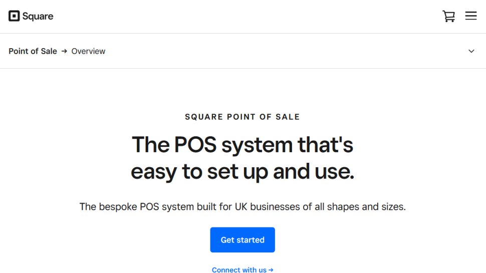 Square POS website screenshot (February 2026).
