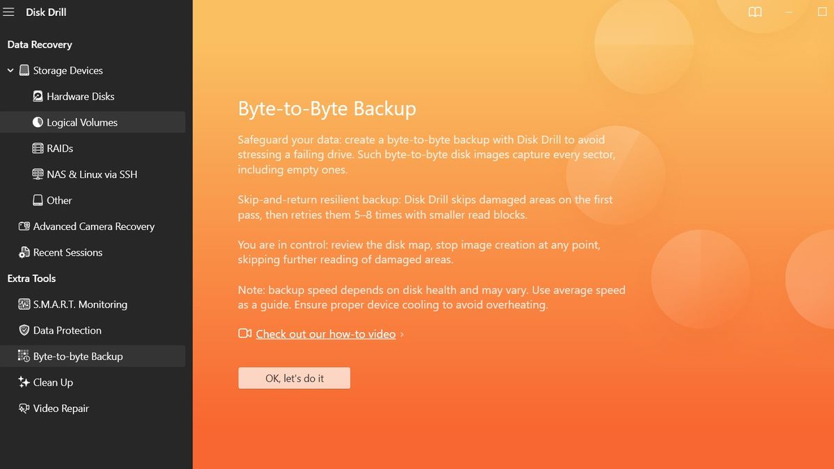 Disk Drill byte-by-byte data recovery