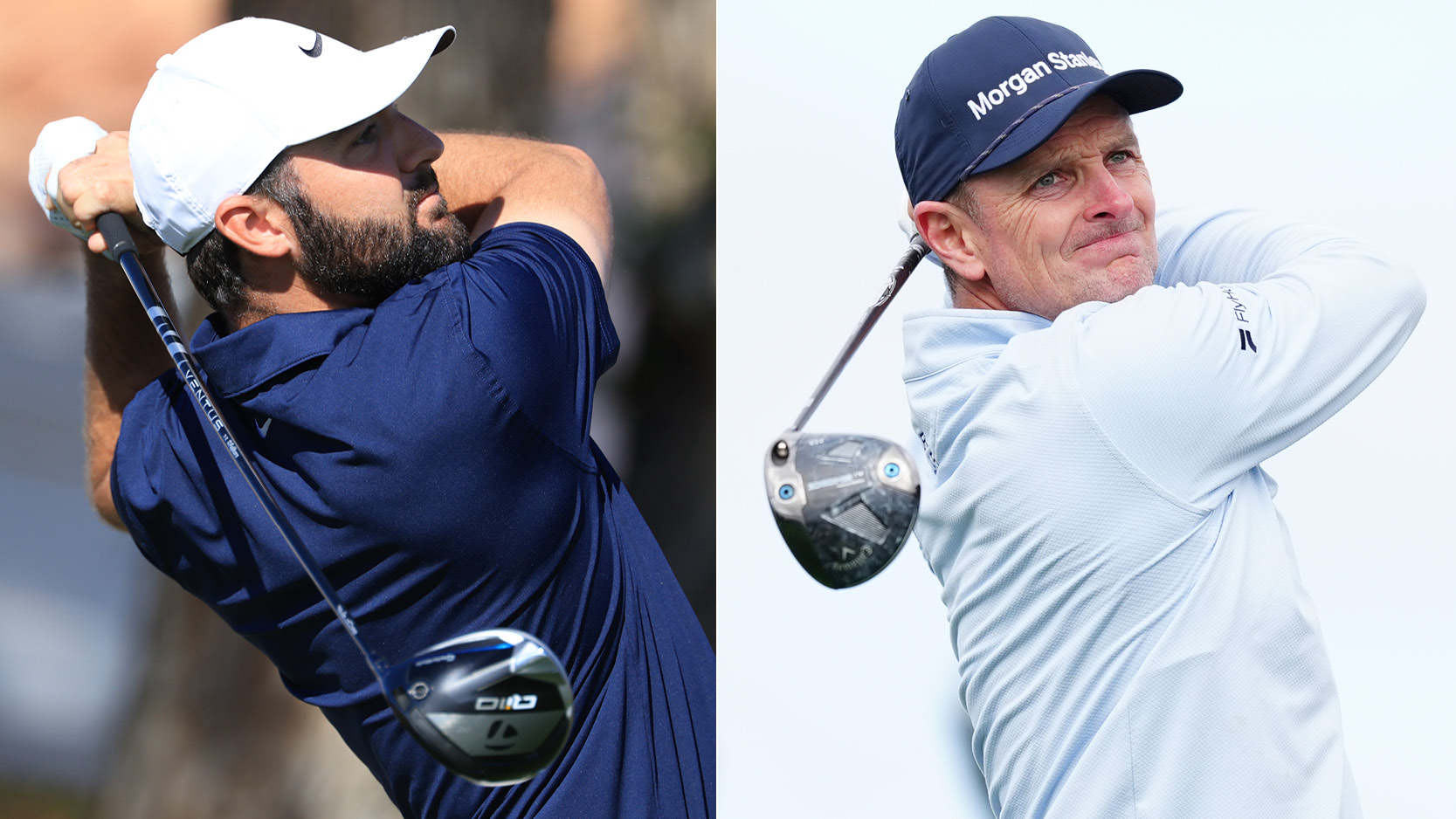 Scottie Scheffler and Justin Rose hit drivers