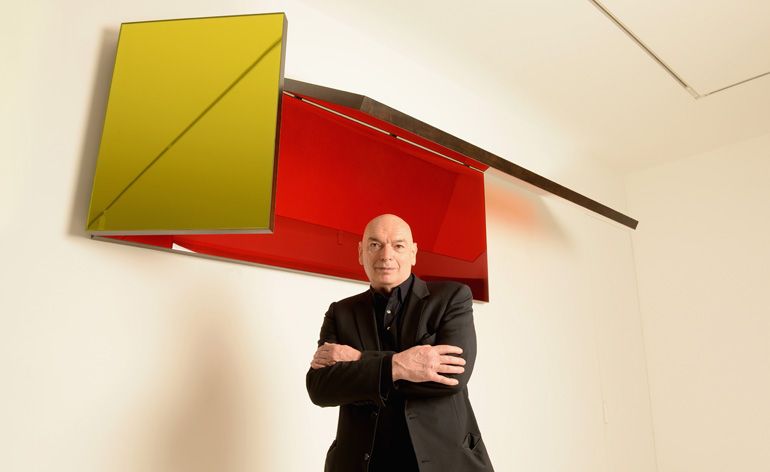 French architect Jean Nouvel stands in front of his work &#039;Miroir D