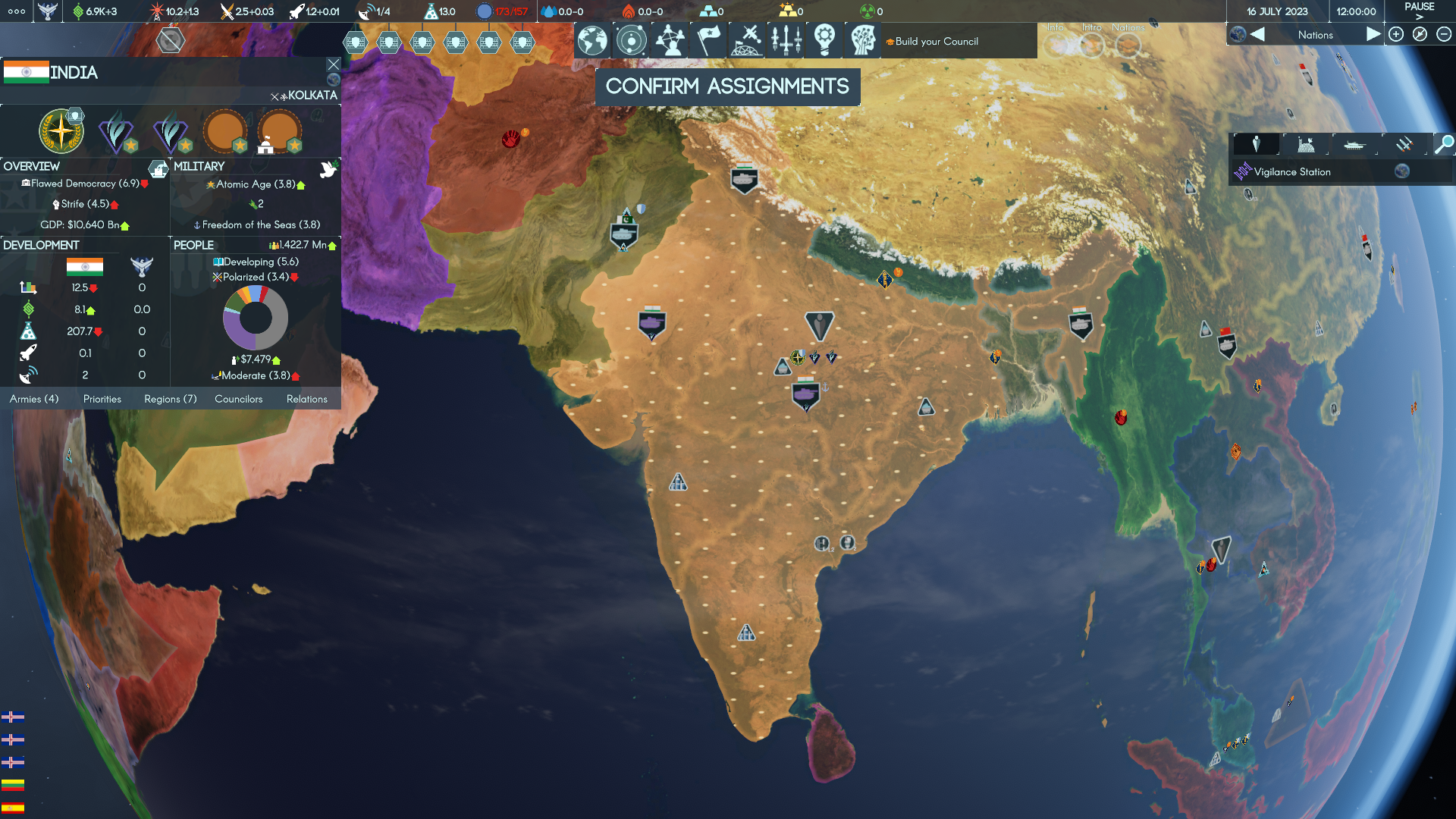 Voir l'Inde dans Terra Invicta
