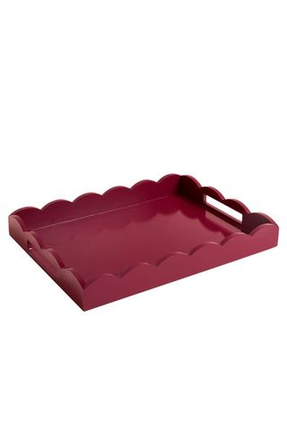 damson coloured scalloped edged tray