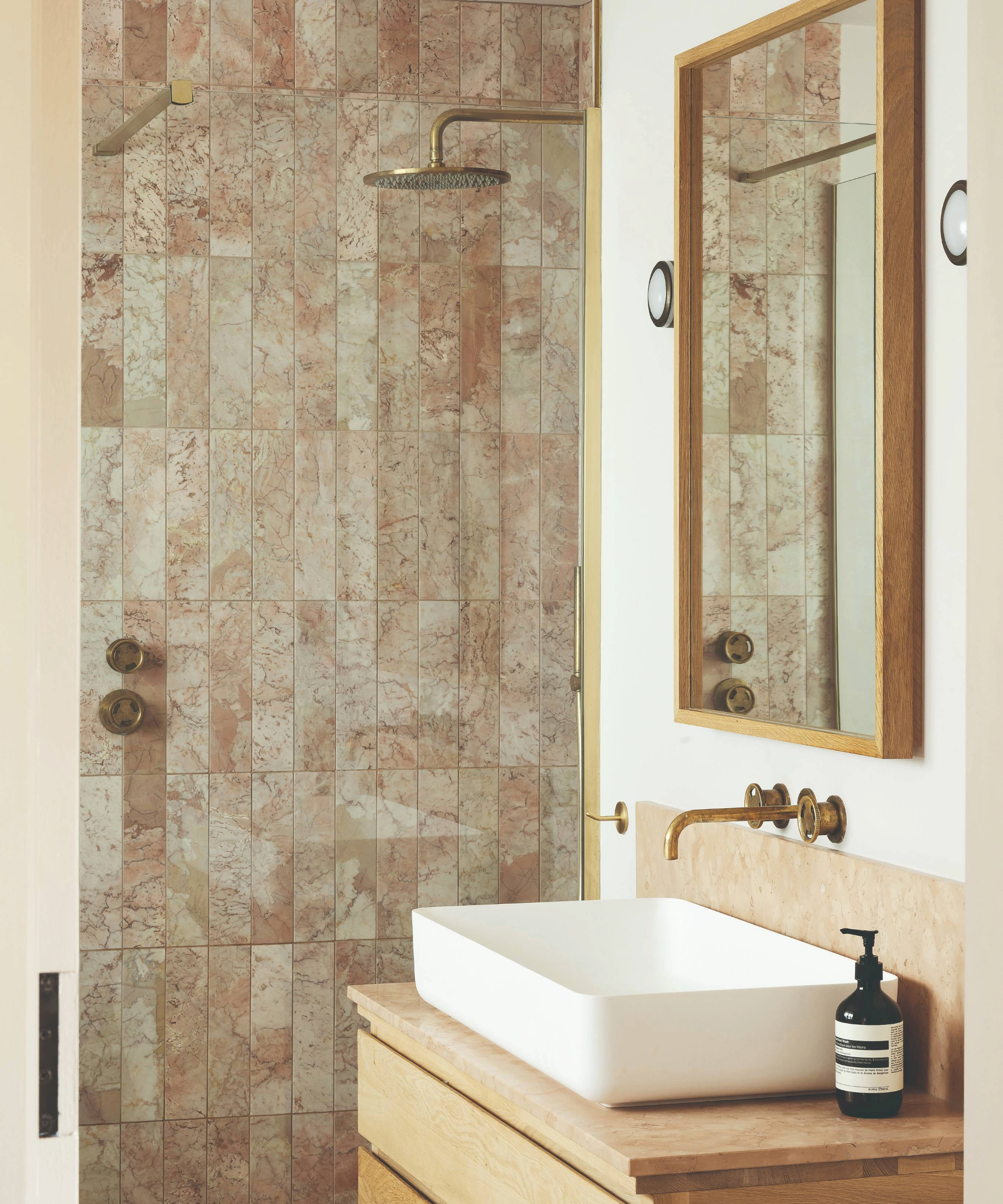 Shower room with sink and shower