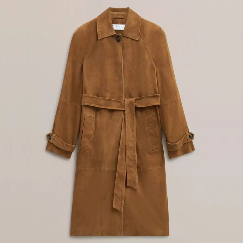 Hobbs London, suede trench coat