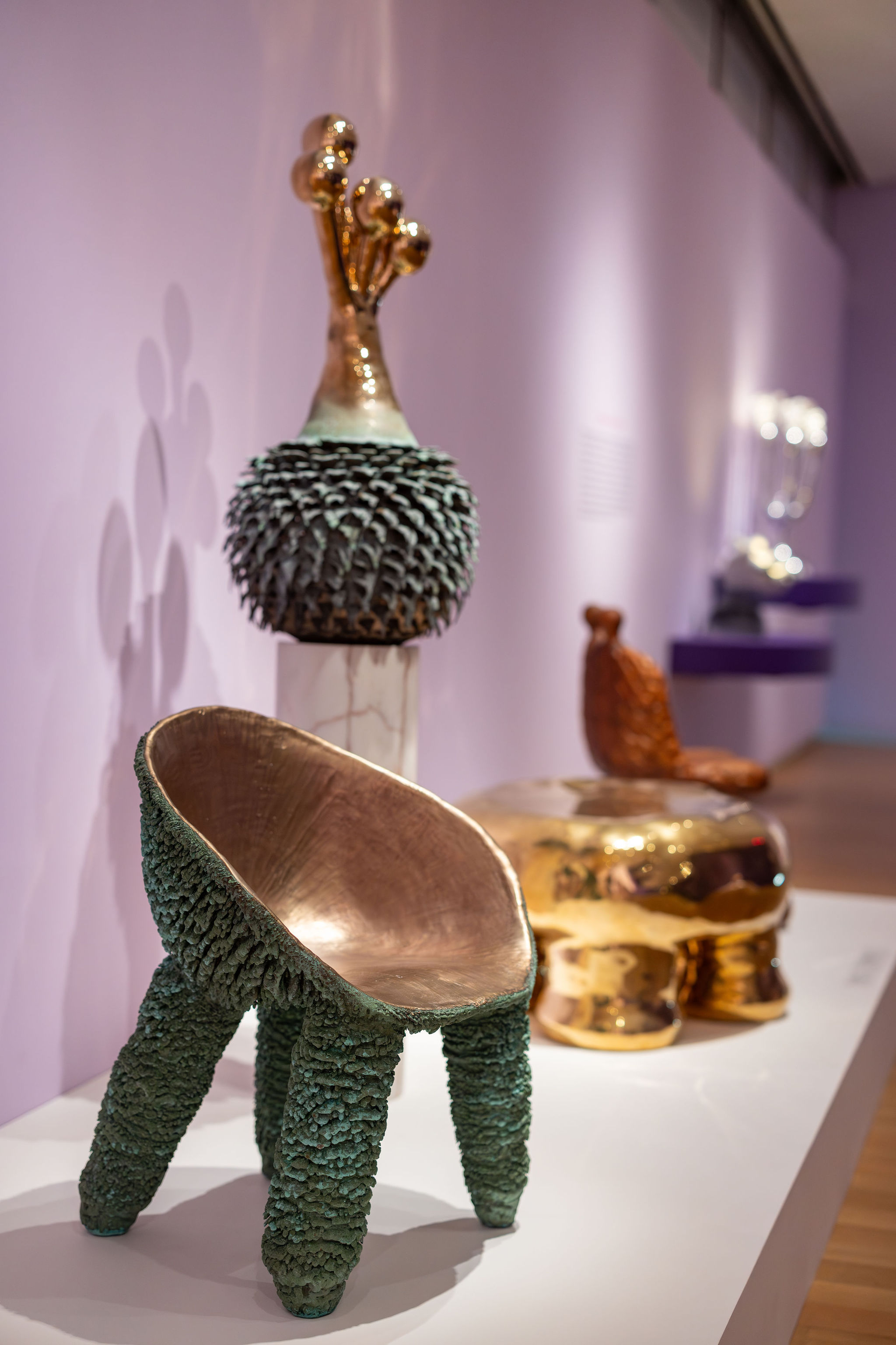 Installation view of Haas Brothers: Uncanny Valley; at the Museum of Arts and Design, New York.