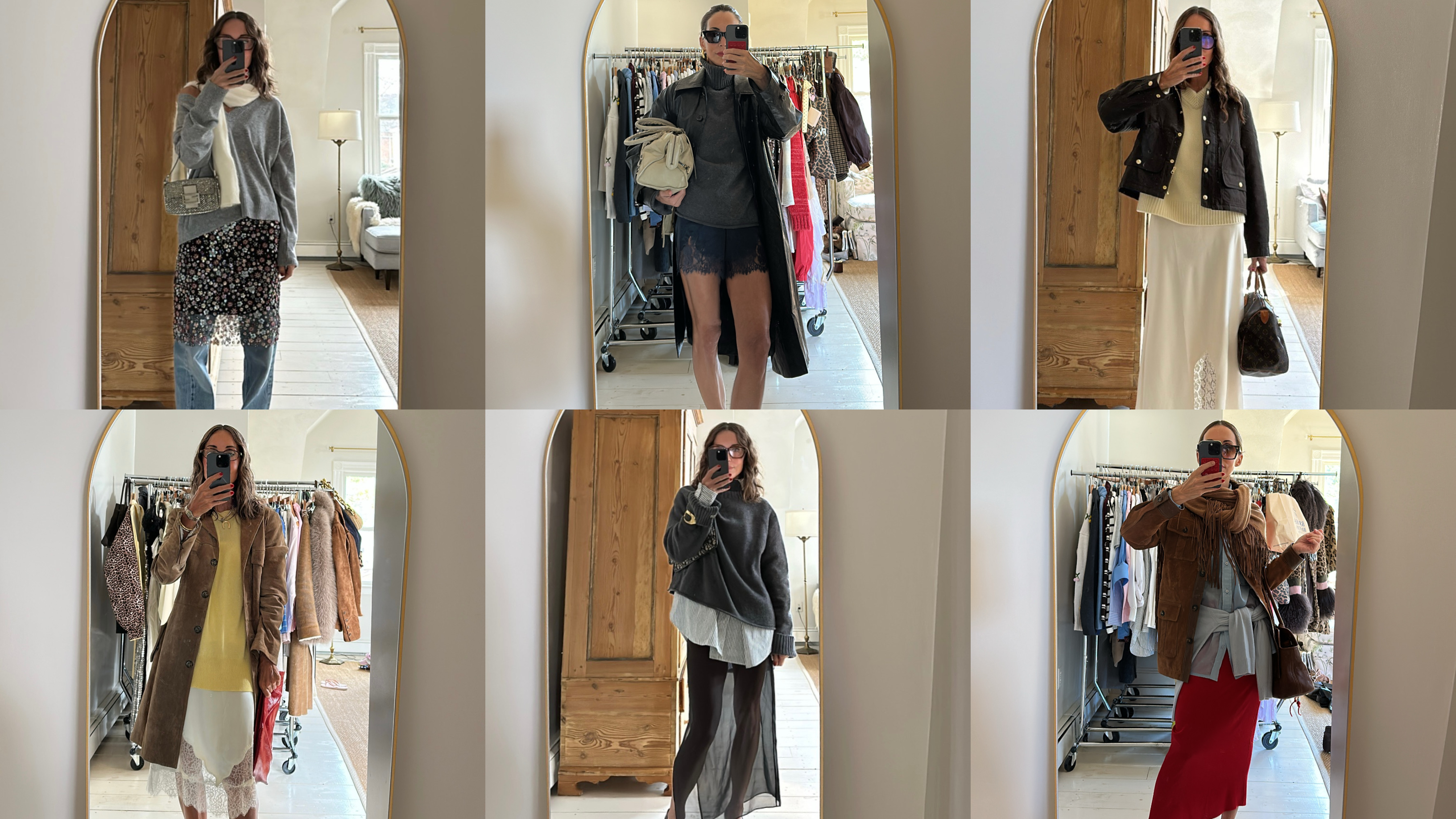 Larissa Mills in outfits with summer essentials for fall and winter