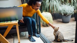 Woman and cat