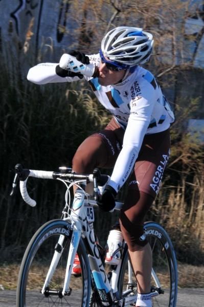 Julien Loubet (AG2R-La Mondiale) takes a drink.