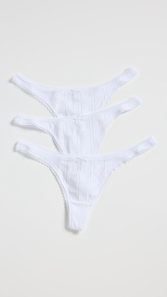 The Thong 3 Pack - White