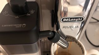 De'Longhi Rivelia coffee machine making coffee