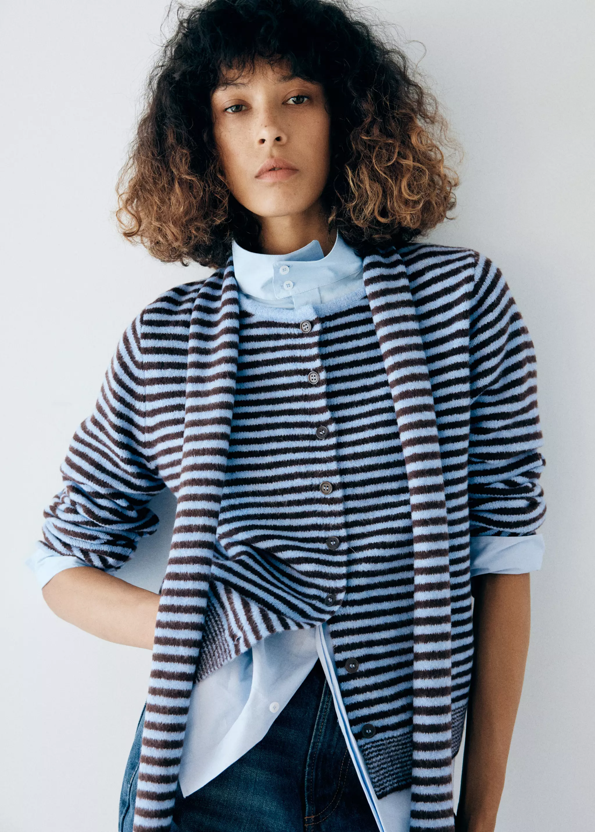 Striped Cardigan Scarf - Women | Mango United Kingdom