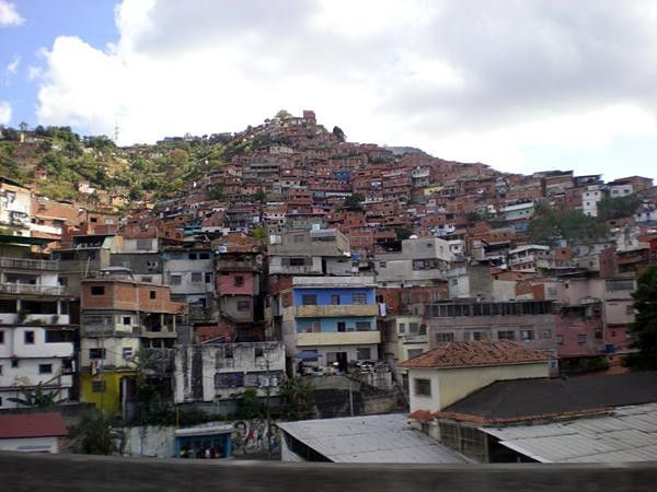 A pile of houses on the hillside.