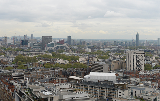 What a view: soldiers enjoy panoramic views of the captial from the tower that they live in