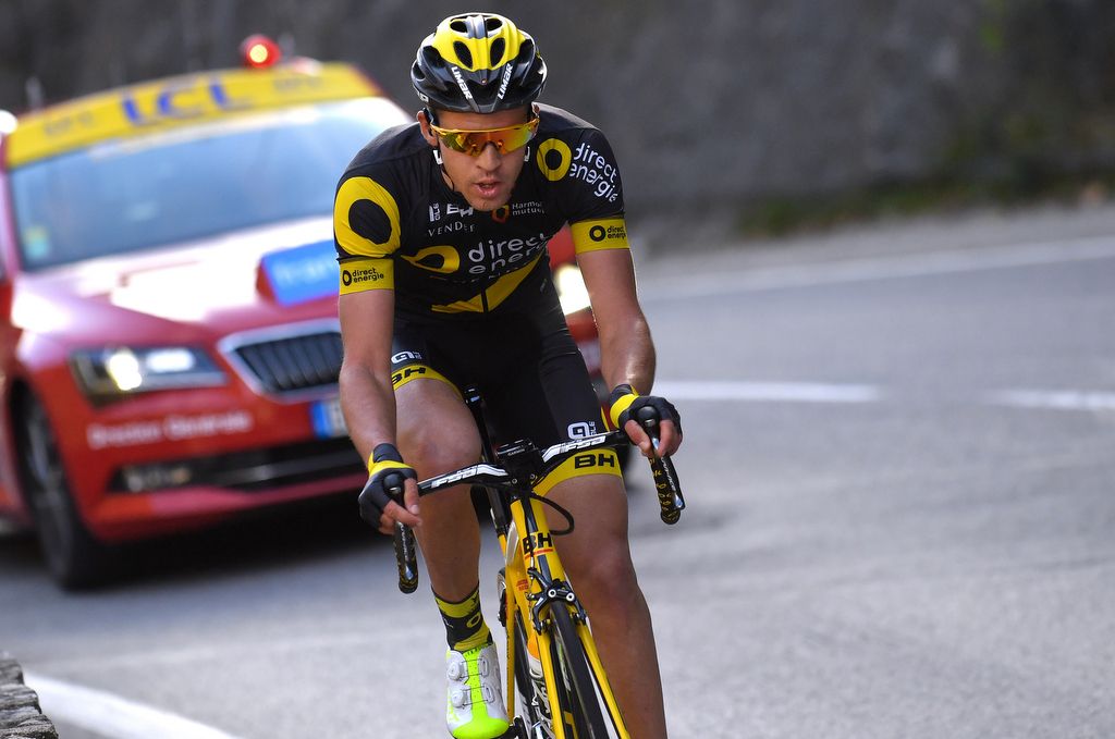 Lilian Calmejane (Direct Energie) riding into the polka dot jersey