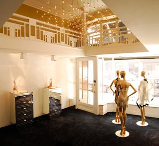 The design for the boutique harks back to the glamorous Art Deco era