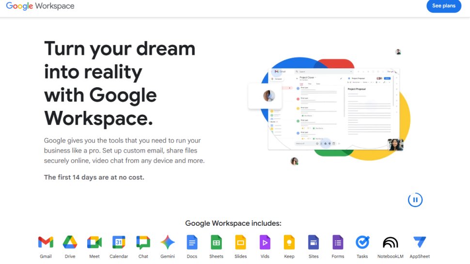 Website screenshot of Google Meet (March, 2026)