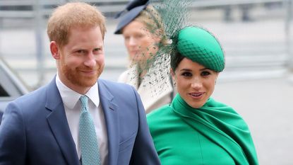 Prince Harry, Duke of Sussex and Meghan, Duchess of Sussex meets children as she attends the Commonwealth Day Service 2020 on March 09, 2020 in London, England.