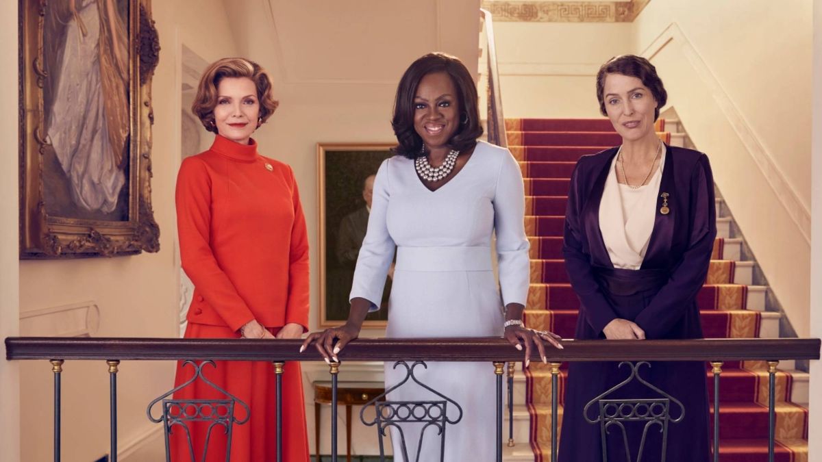 Michelle Pfeiffer as Betty Ford, Viola Davis as Michelle Obama and Gillian Anderson as Eleanor Roosevelt in The First Lady on Showtime