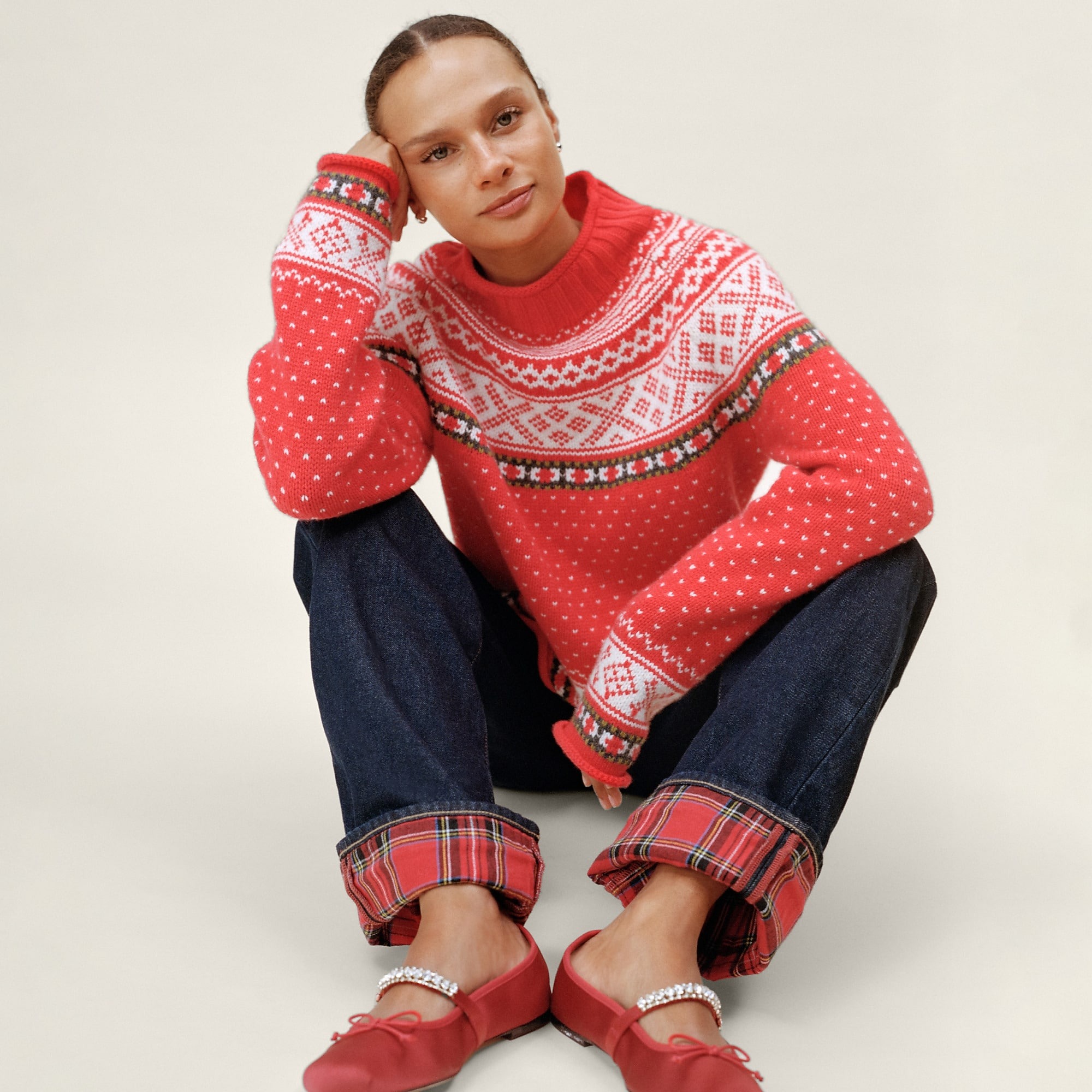 J.Crew, Fair Isle 2025 Rollneck&amp;trade; Sweater in Vintage Wool